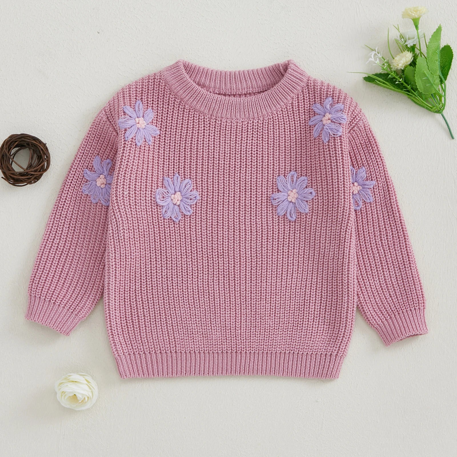Girls & Baby Floral Knit