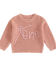 Baby Girl "One" First Birthday Knit