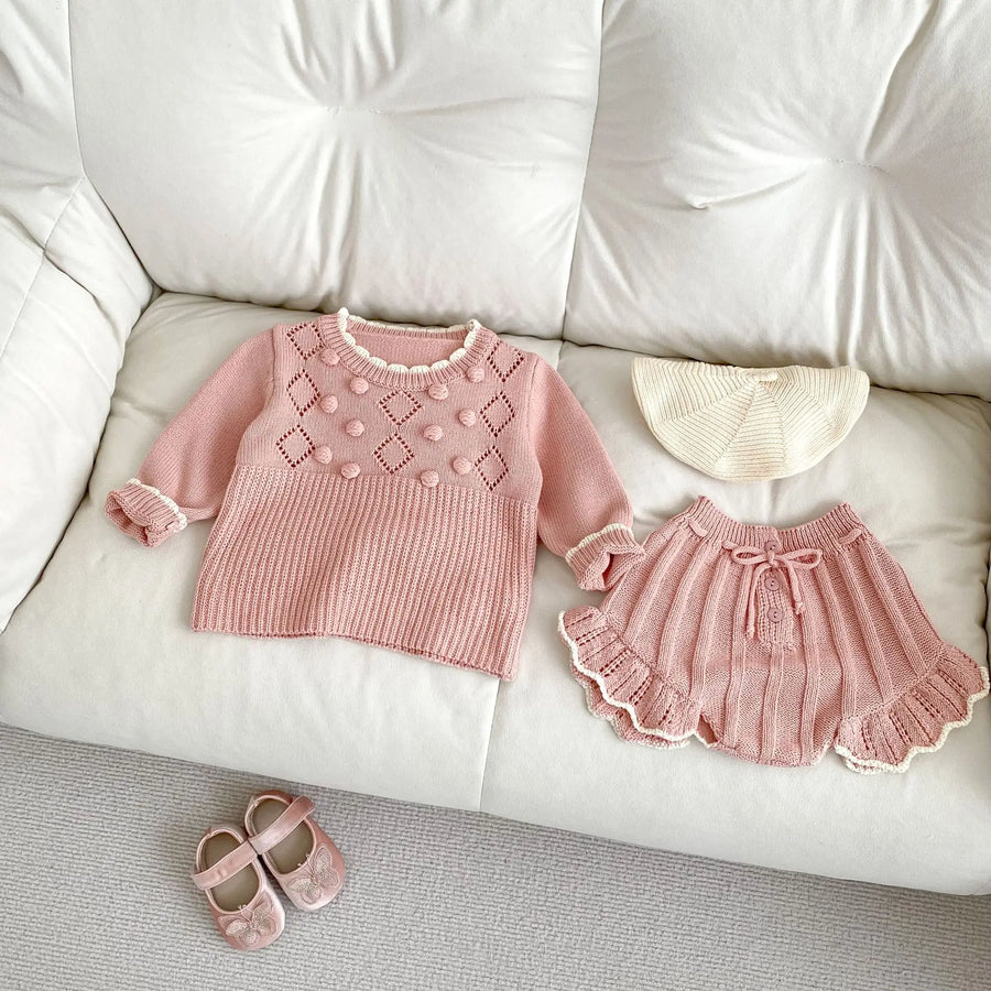 Girls Knit Top & Shorts