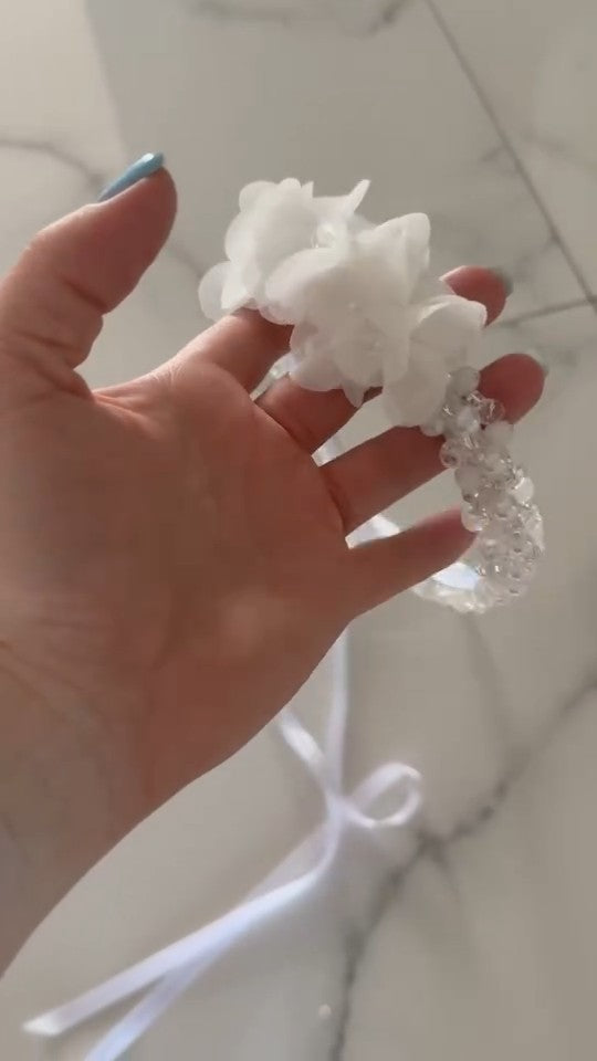 Penelope Handmade Lace and Diamante Hair Crown MK031