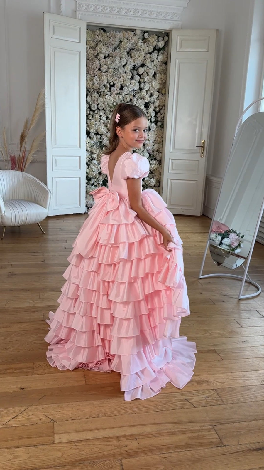 Isabella Special Occasion Dress - Full length with removable train