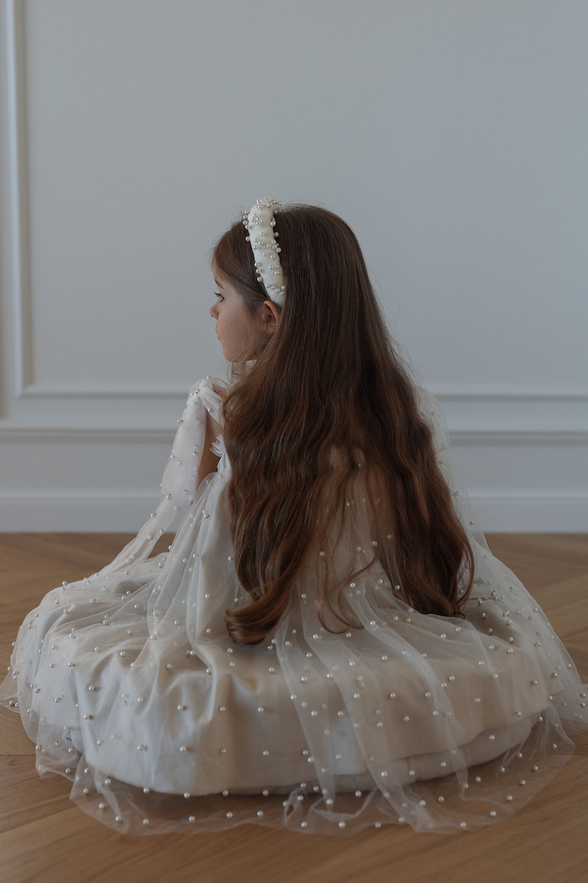 Pearl Girl Dress Ivory - Made To Order MK005