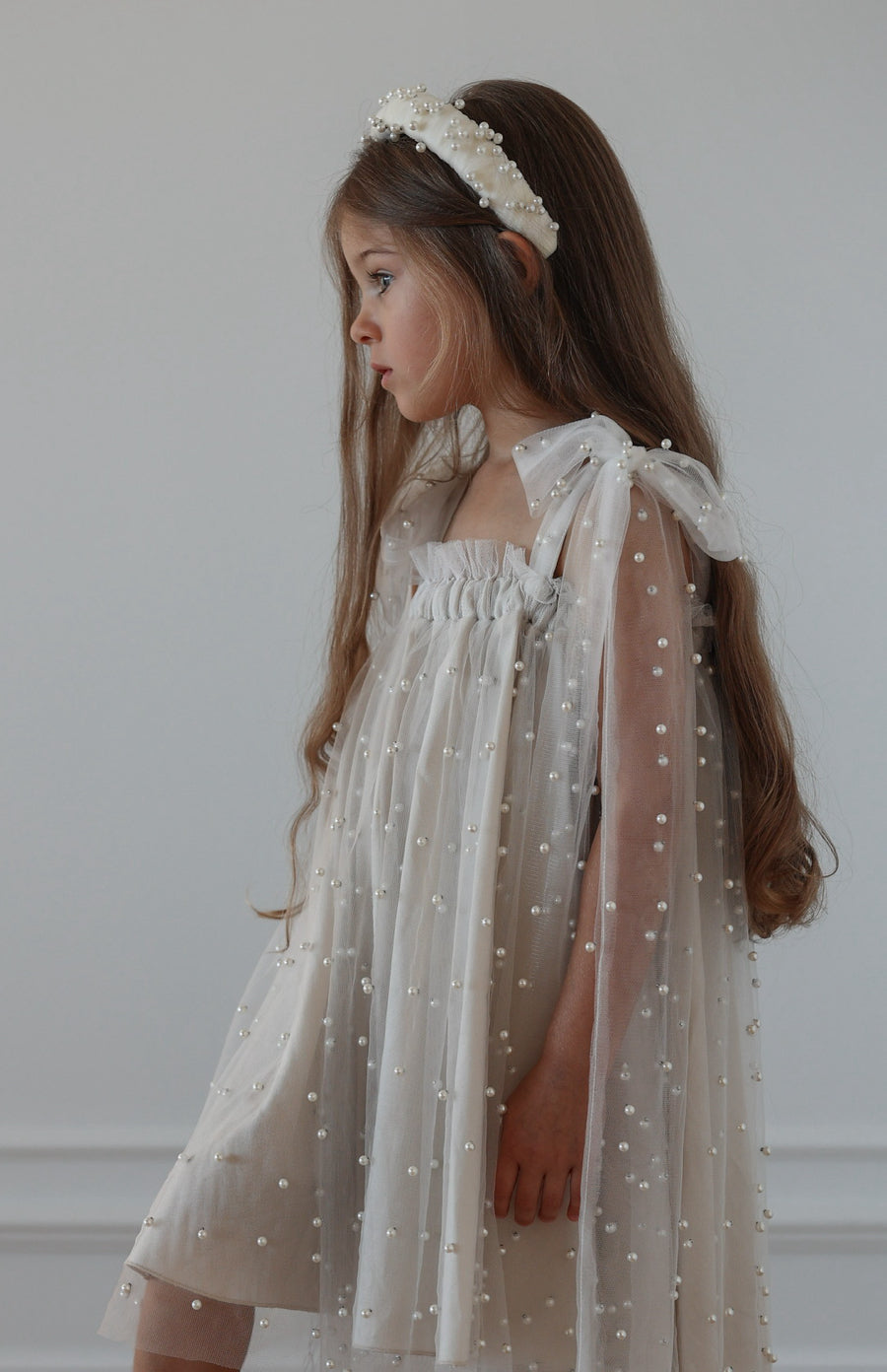 Pearl Girl Dress Ivory - Made To Order MK005