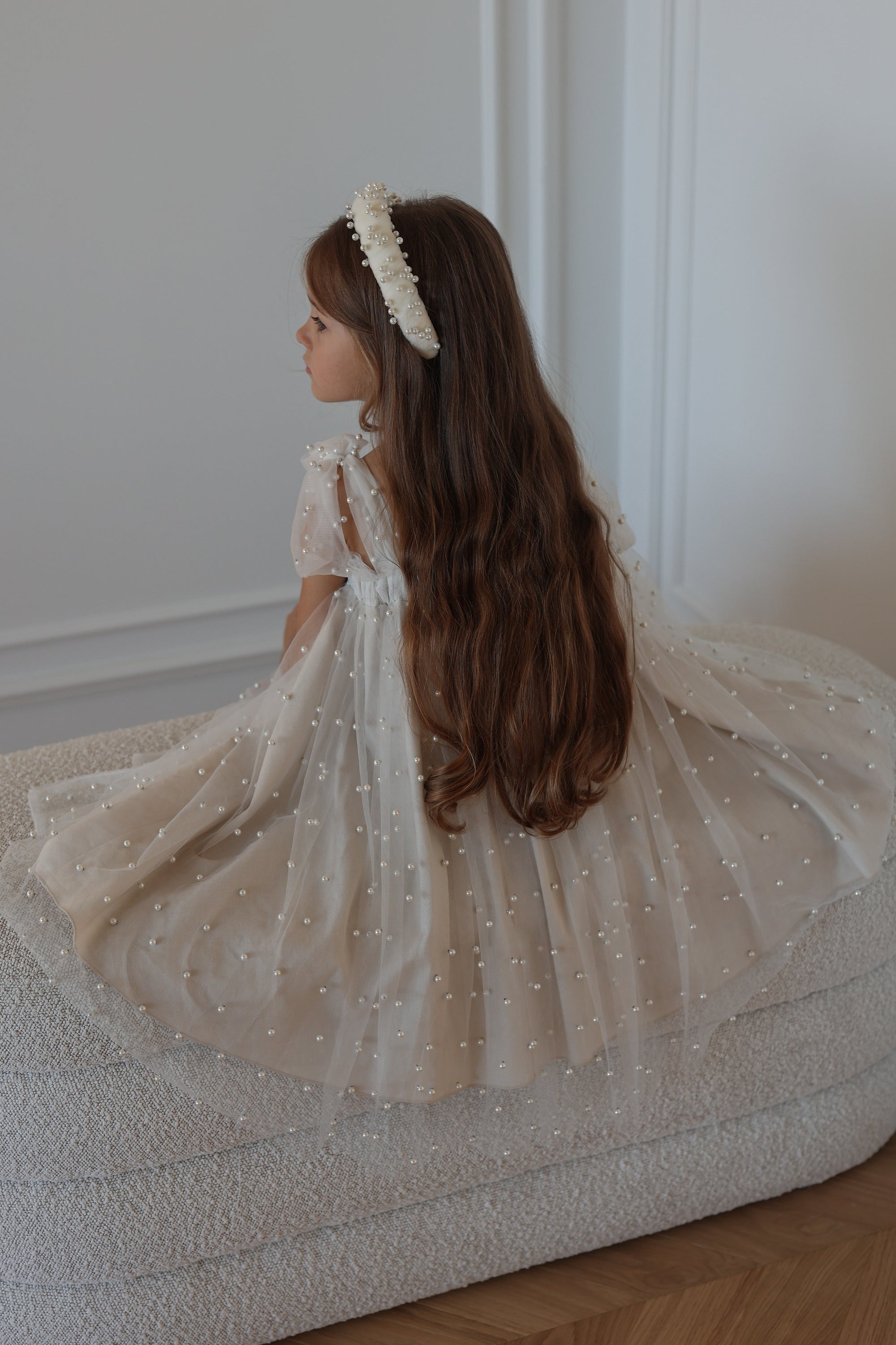 Pearl Girl Dress Ivory - Made To Order MK005