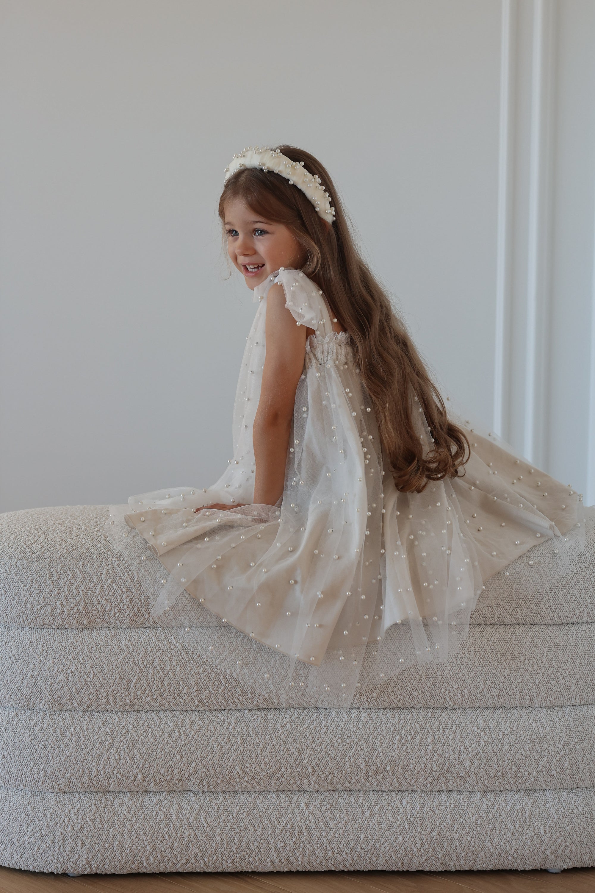 Pearl Girl Dress Ivory - Made To Order MK005