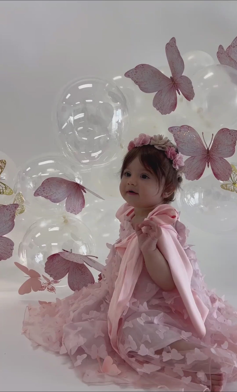 Sophie Butterfly Dress & Hair Bow - Pink (Made to order)