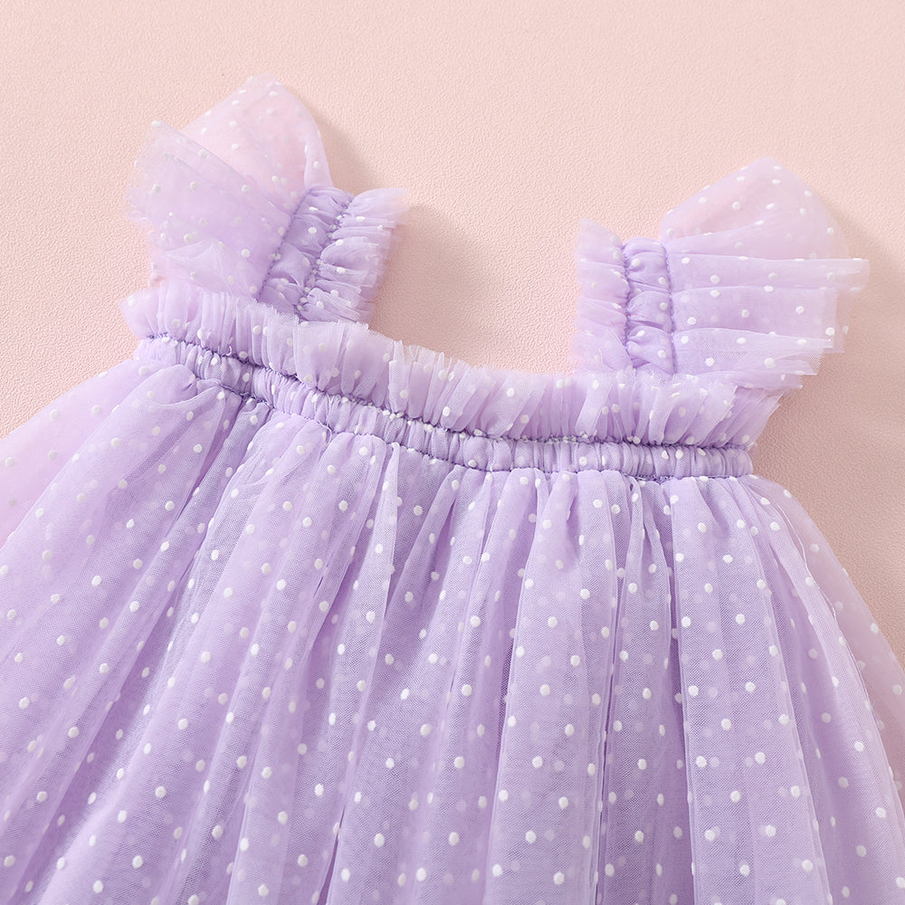 Swiss Dot Tutu Dress - Lilac
