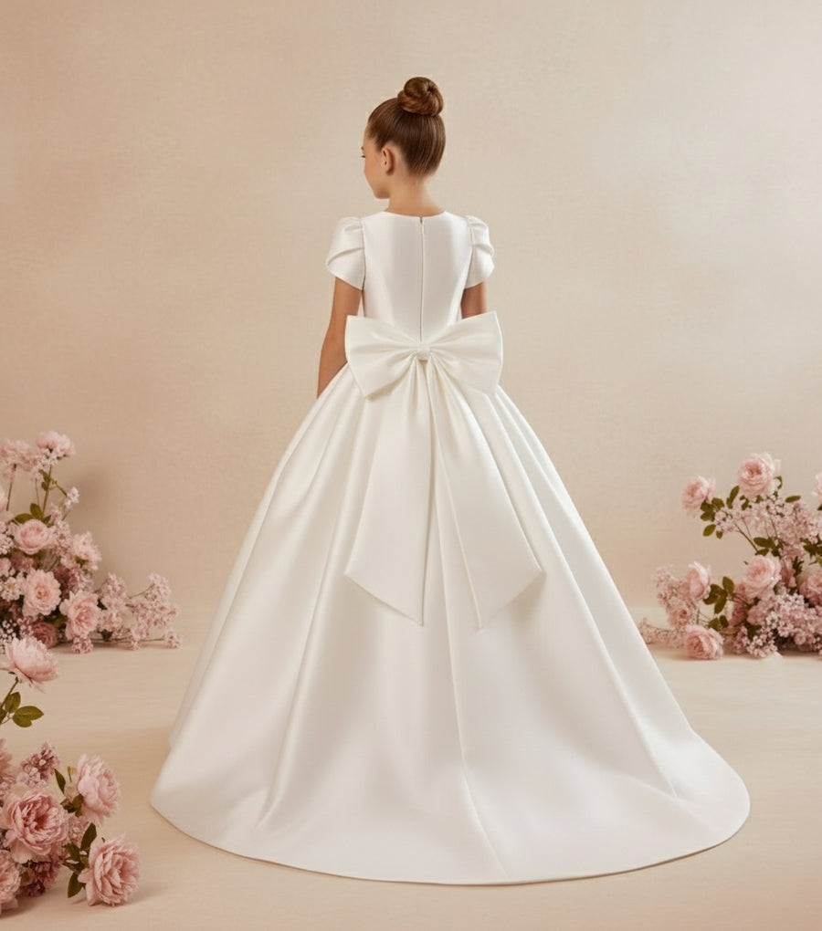 Ivory Mikado Flower Girl Dress MIK & ME Exclusive (Made to order)