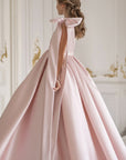 Jasmine Ivory Satin Girls Special Occasion Dress (Made to order) Pink 🩷
