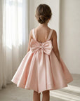 Sophia Mikado Flower Girl Dress - Ankle Length (Made to order) Pink