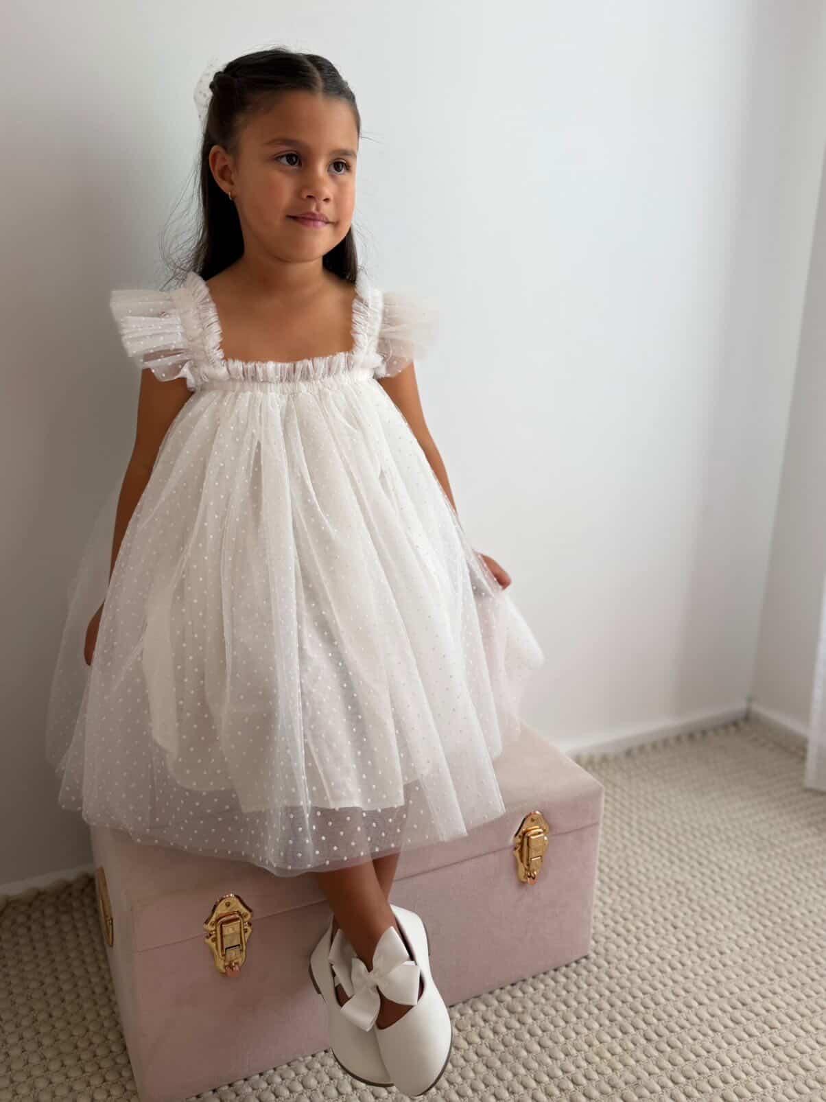Swiss Dot Tutu Dress - White