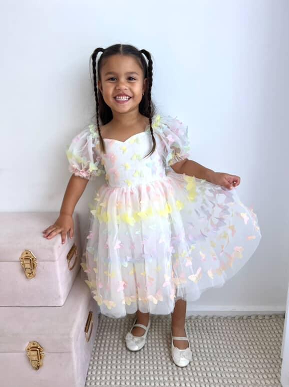 Fairy Floss Butterfly Puff Sleeve Dress 🩷