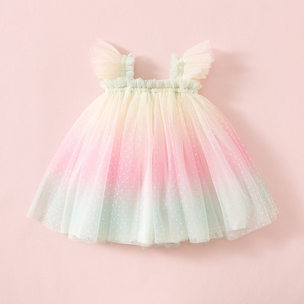 Swiss Dot Tutu Dress - Rainbow