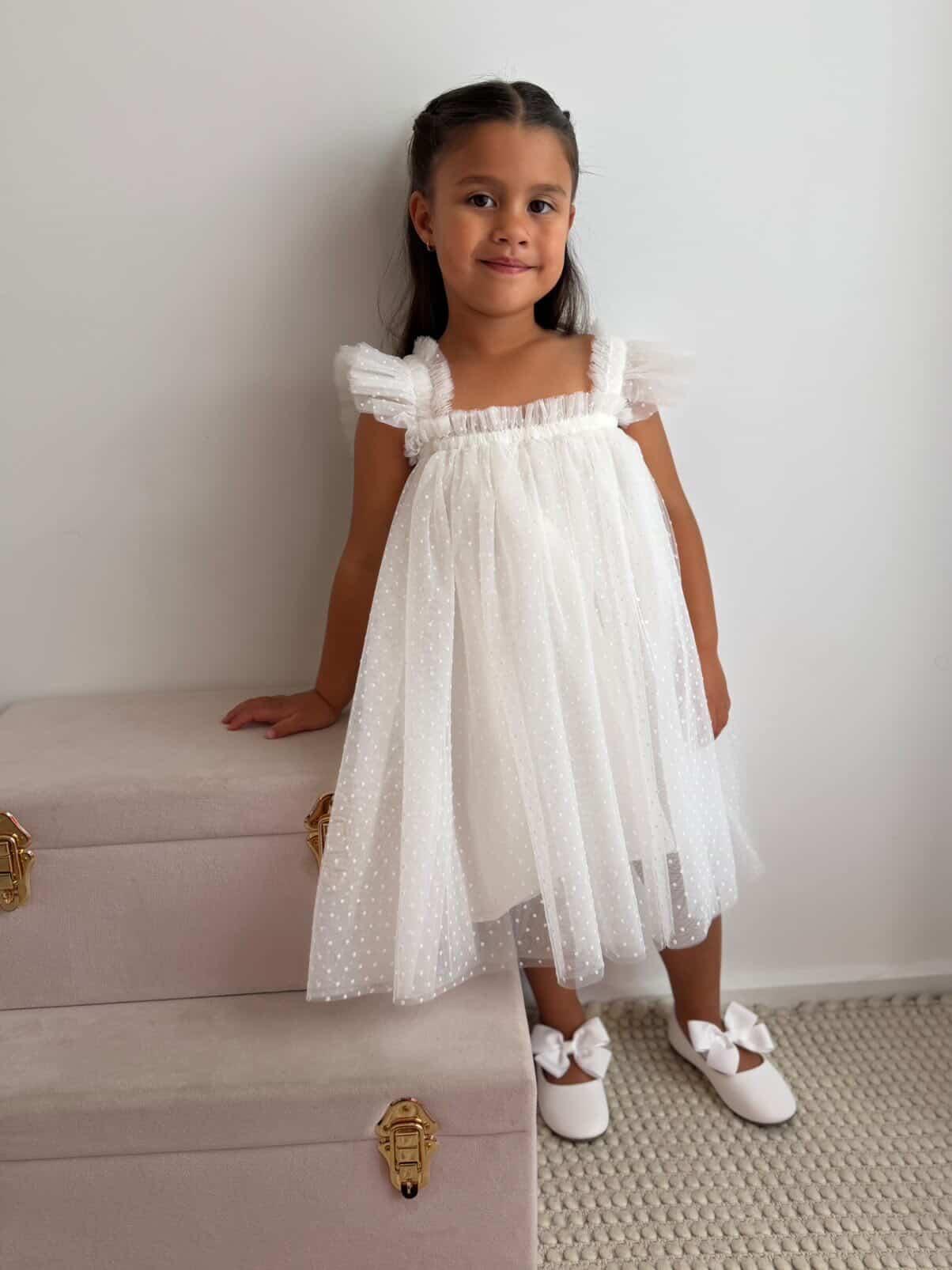 Swiss Dot Tutu Dress - White