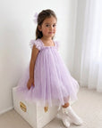 Swiss Dot Tutu Dress - Lilac