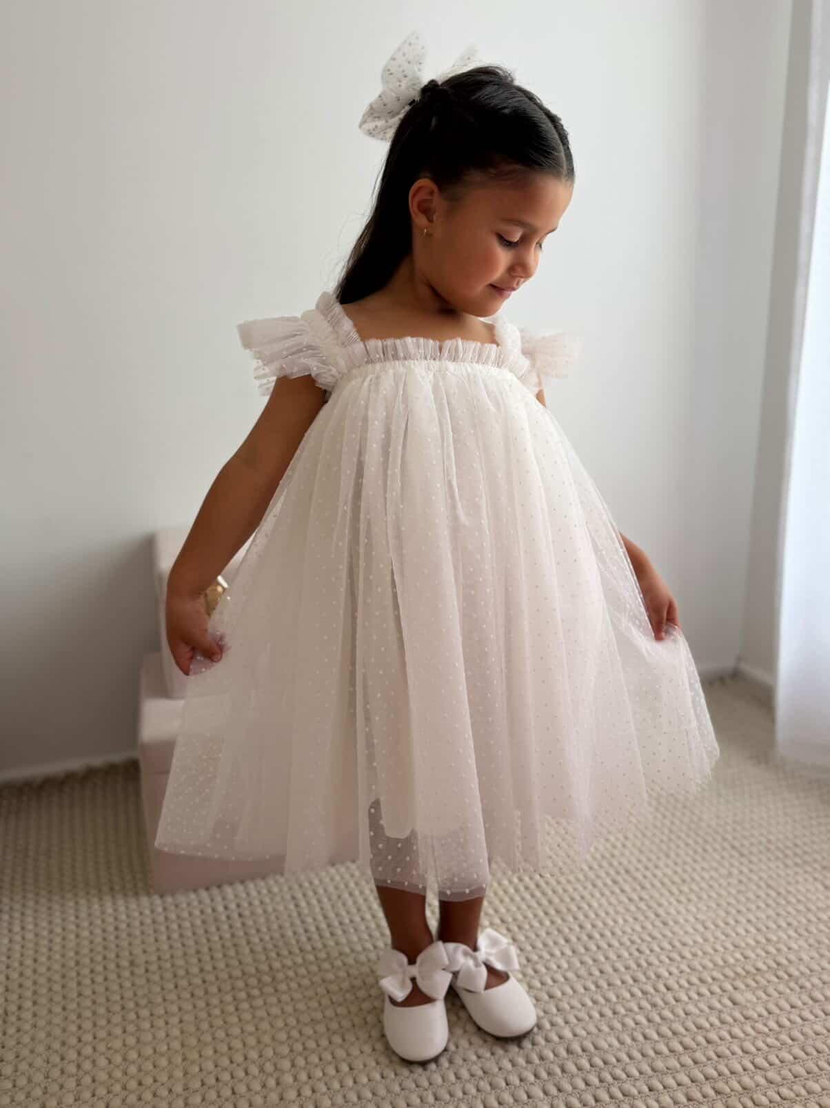 Swiss Dot Tutu Dress - White