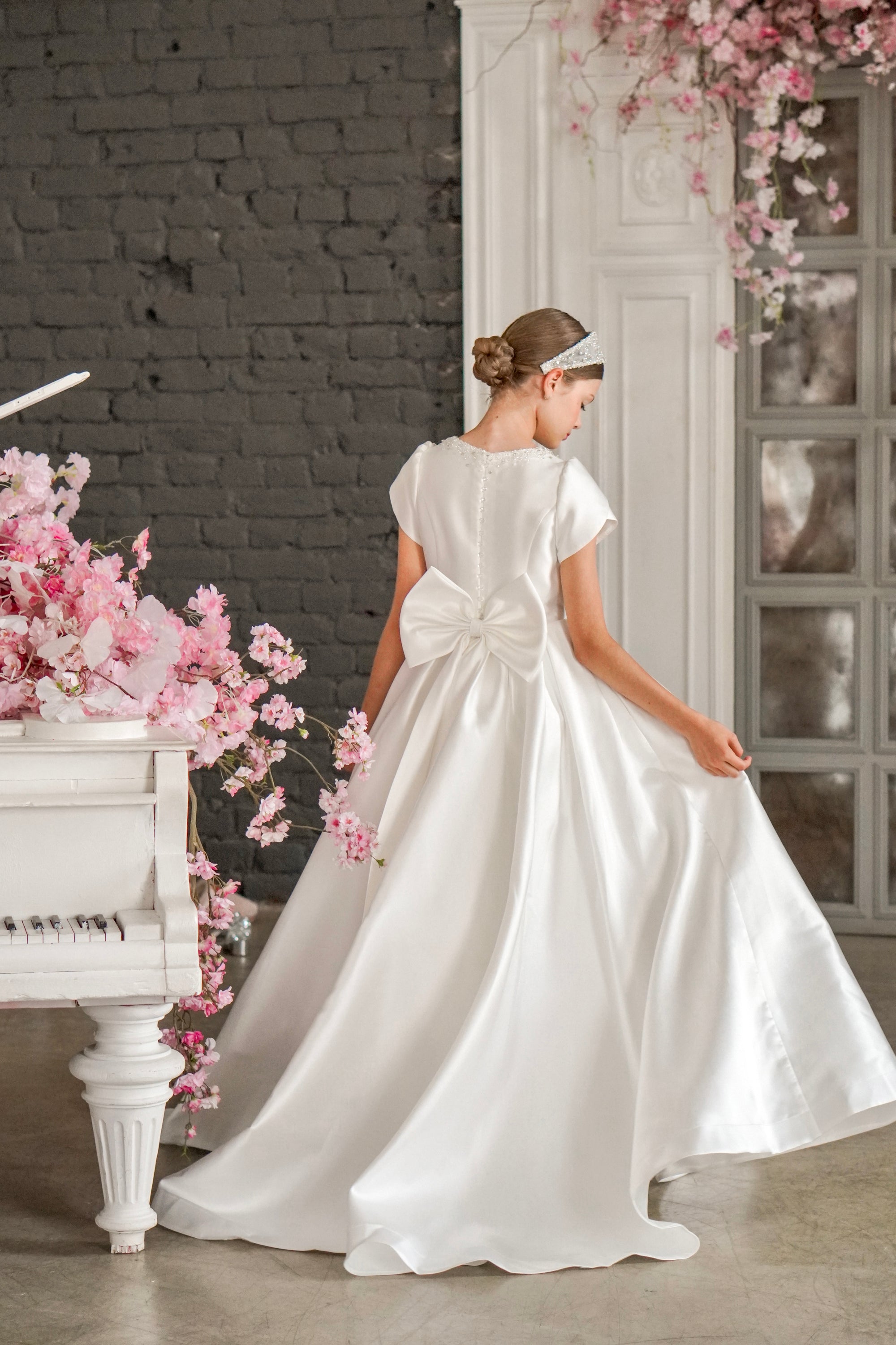 Adeline Mikado Satin Dress - Made to order