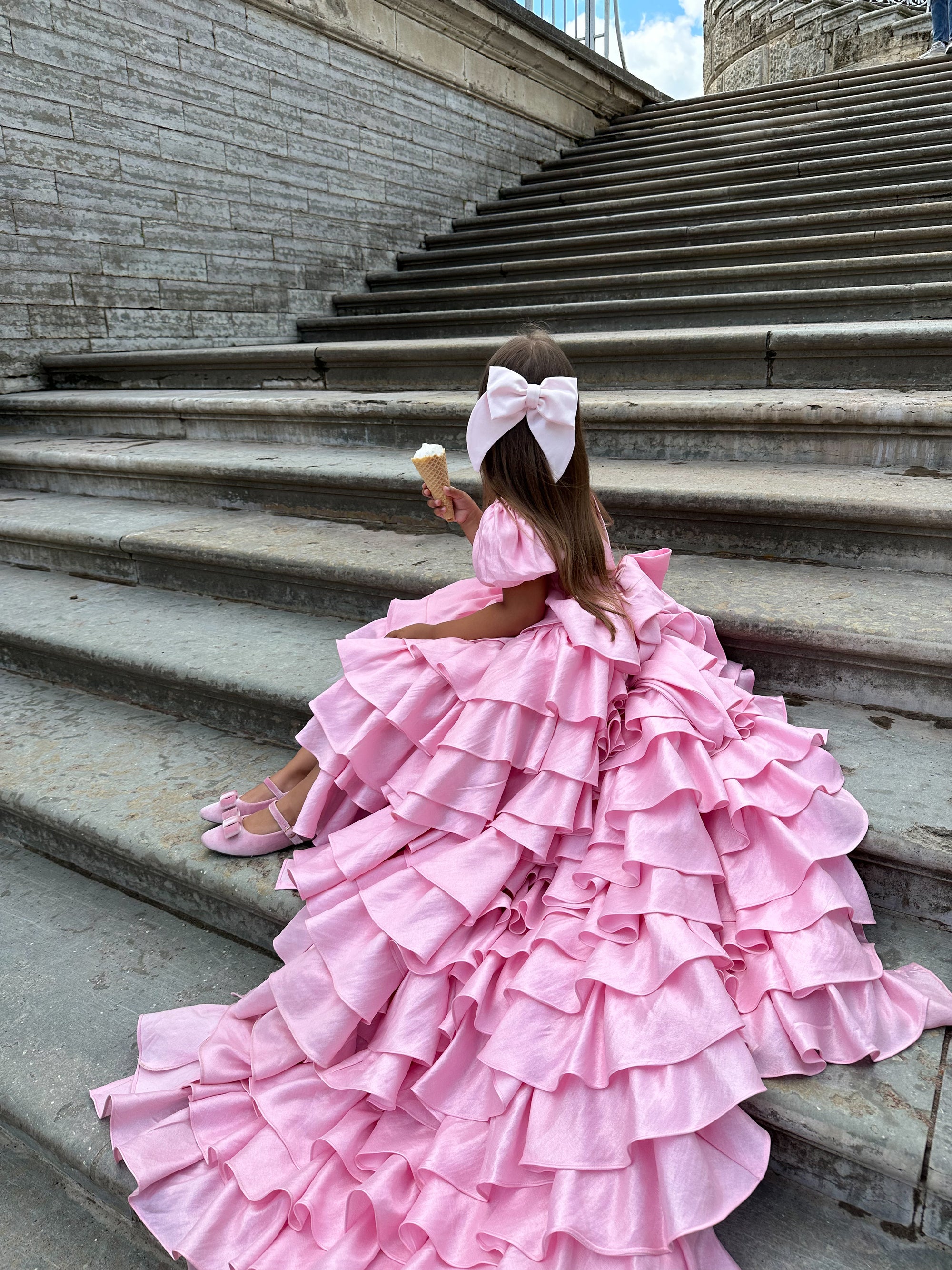 Isabella Special Occasion Dress - Full length with removable train (Hot Pink) 💕
