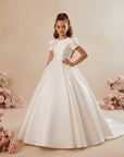 Ivory Mikado Flower Girl Dress MIK & ME Exclusive (Made to order)
