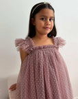 Swiss Dot Tutu Dress - Mauve