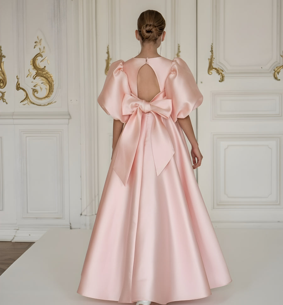 Beatrice Floor Length Special Occasion Satin Girls Dress (Made to order)