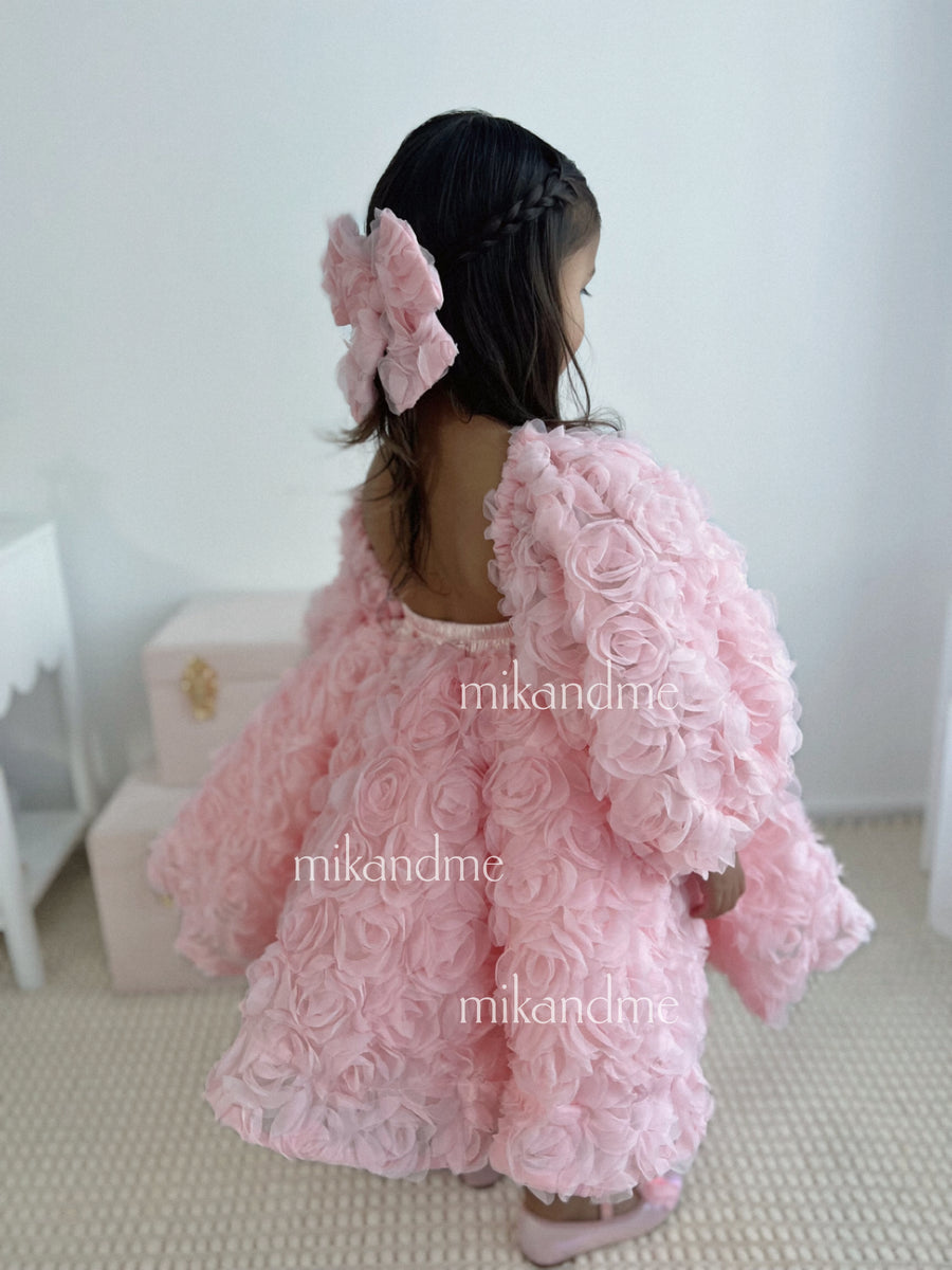 Rose Dress & Hair Bow - MIK & Me Exclusive (Made to order) 🩷