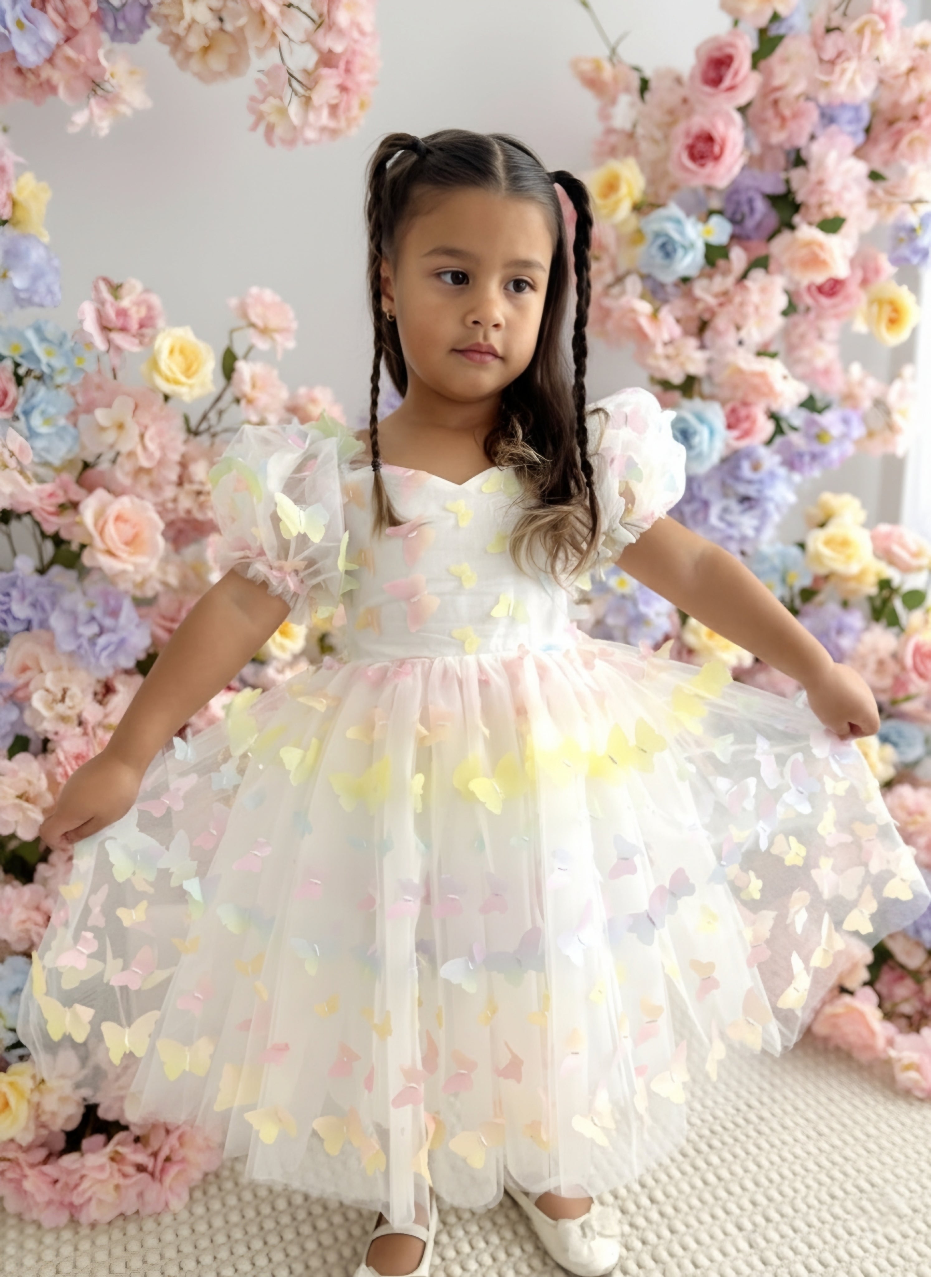 Fairy Floss Butterfly Puff Sleeve Dress 🩷