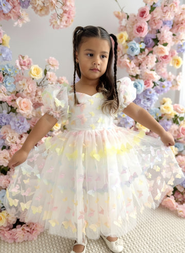 Fairy Floss Butterfly Puff Sleeve Dress 🩷