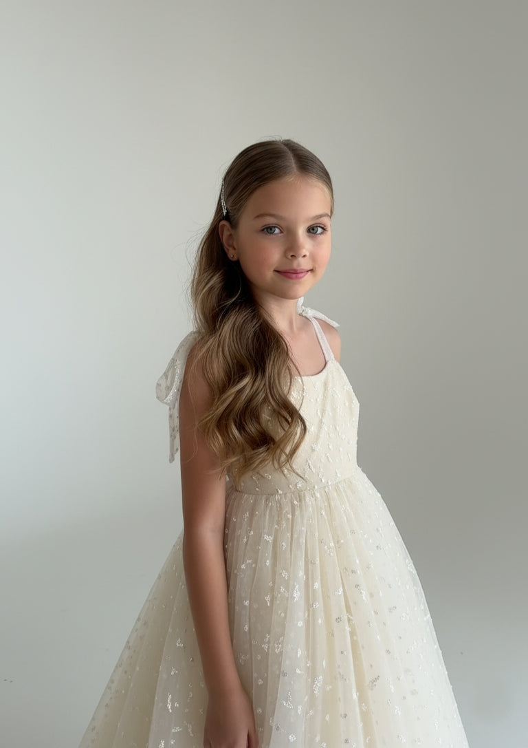 Boho Dreams Weiß/Beige Kleid - Auf Bestellung