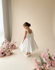 Sophia Mikado Flower Girl Dress - Ankle Length (Made to order) Ivory