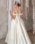 Celeste Rose Satin Dress - Ivory (Made to order)