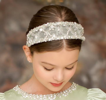 Mint Green Embroidery Handmade Hairband