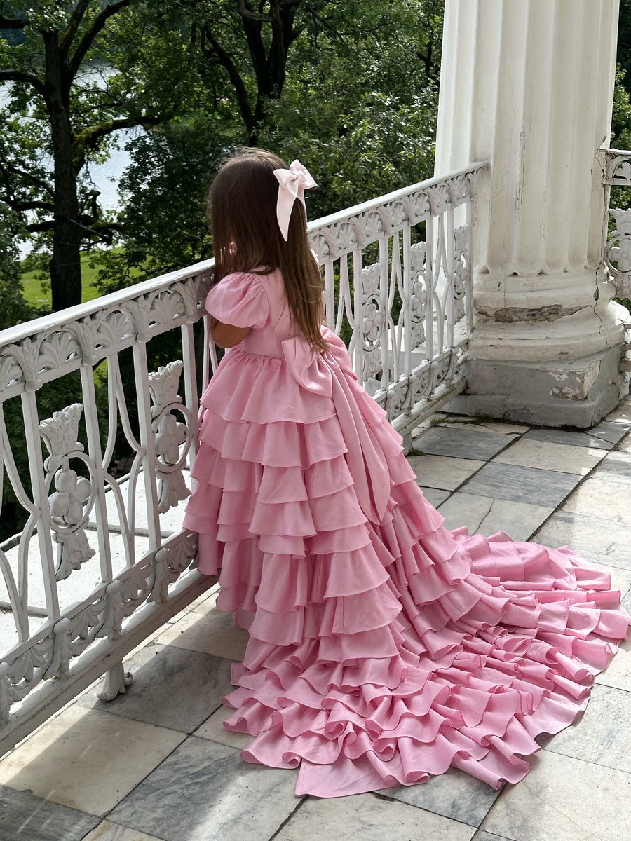 Isabella Special Occasion Dress - Full length with removable train (Hot Pink) 💕