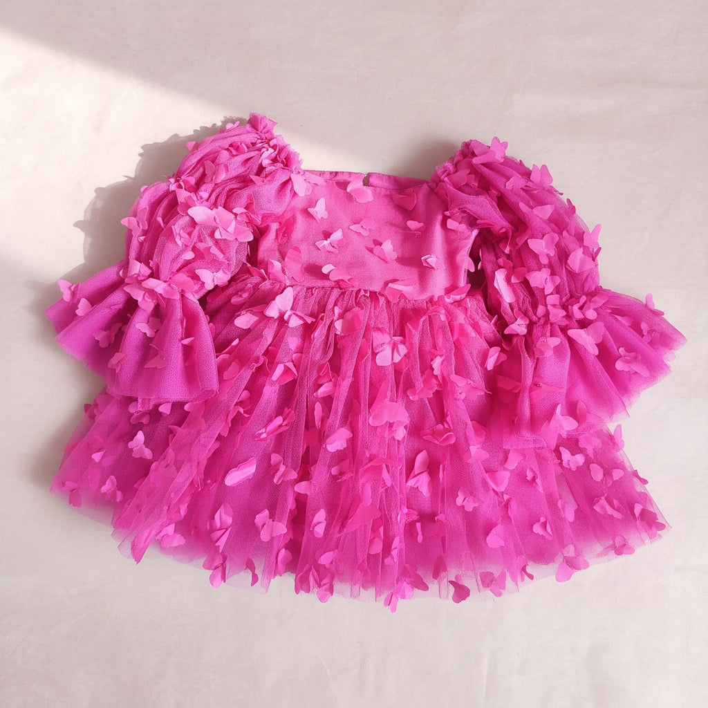 Hot Pink Butterfly Party Dress