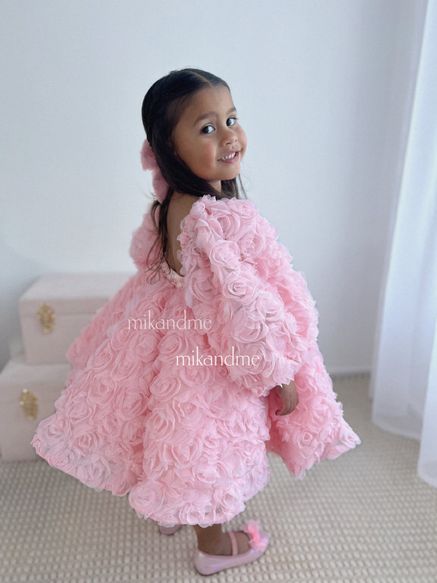 Rose Dress & Hair Bow - MIK & Me Exclusive (Made to order) 🩷