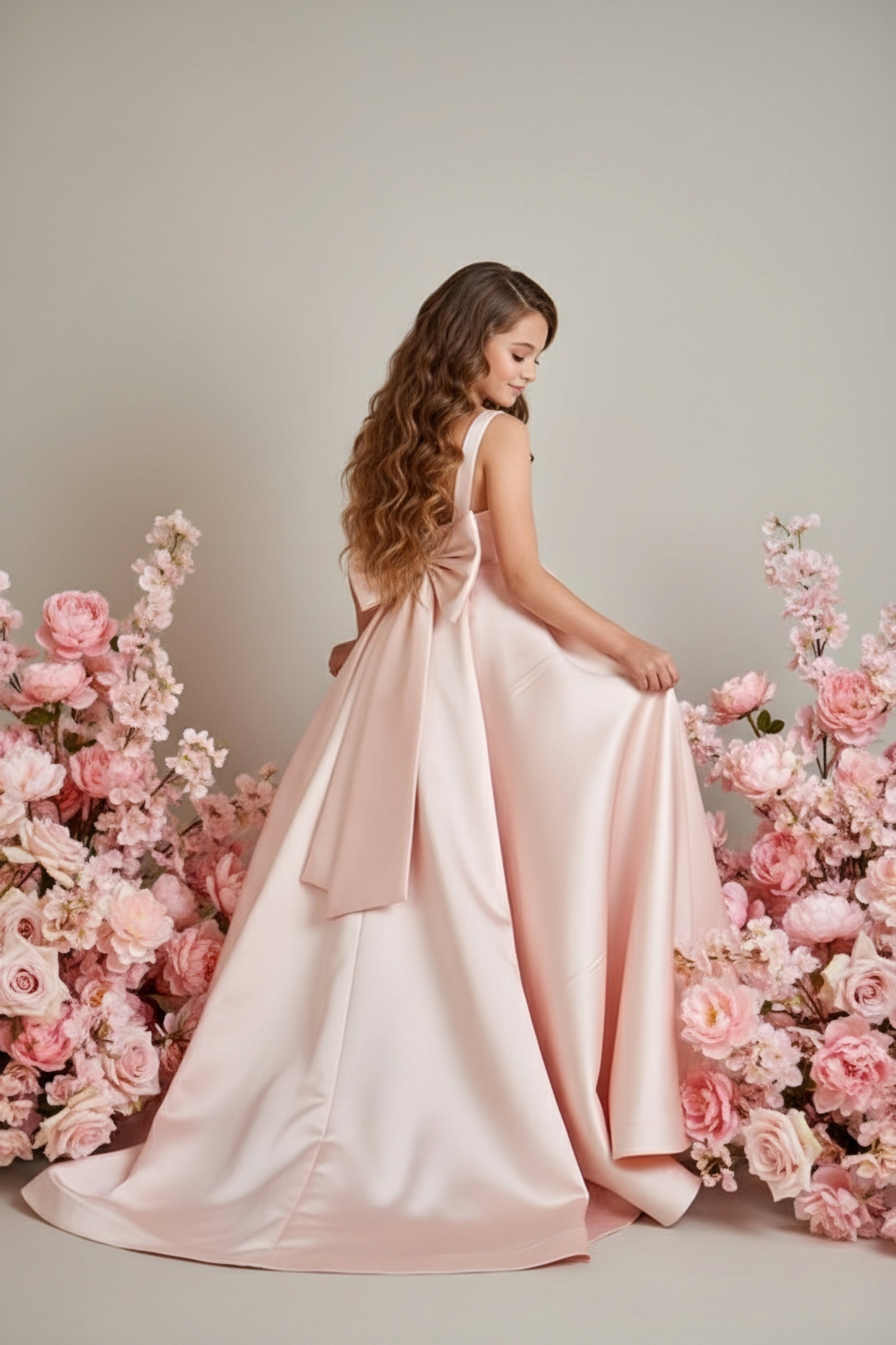 Sophia Mikado - Kleid für besondere Anlässe für Mädchen (Auf Bestellung gefertigt)