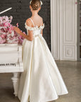 Celeste Rose Satin Dress - Ivory (Made to order)