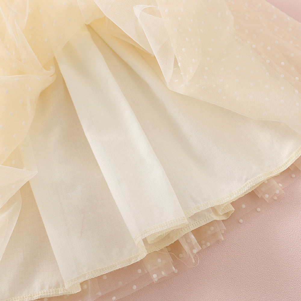 Swiss Dot Tutu Dress - Yellow