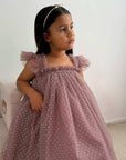 Swiss Dot Tutu Dress - Mauve
