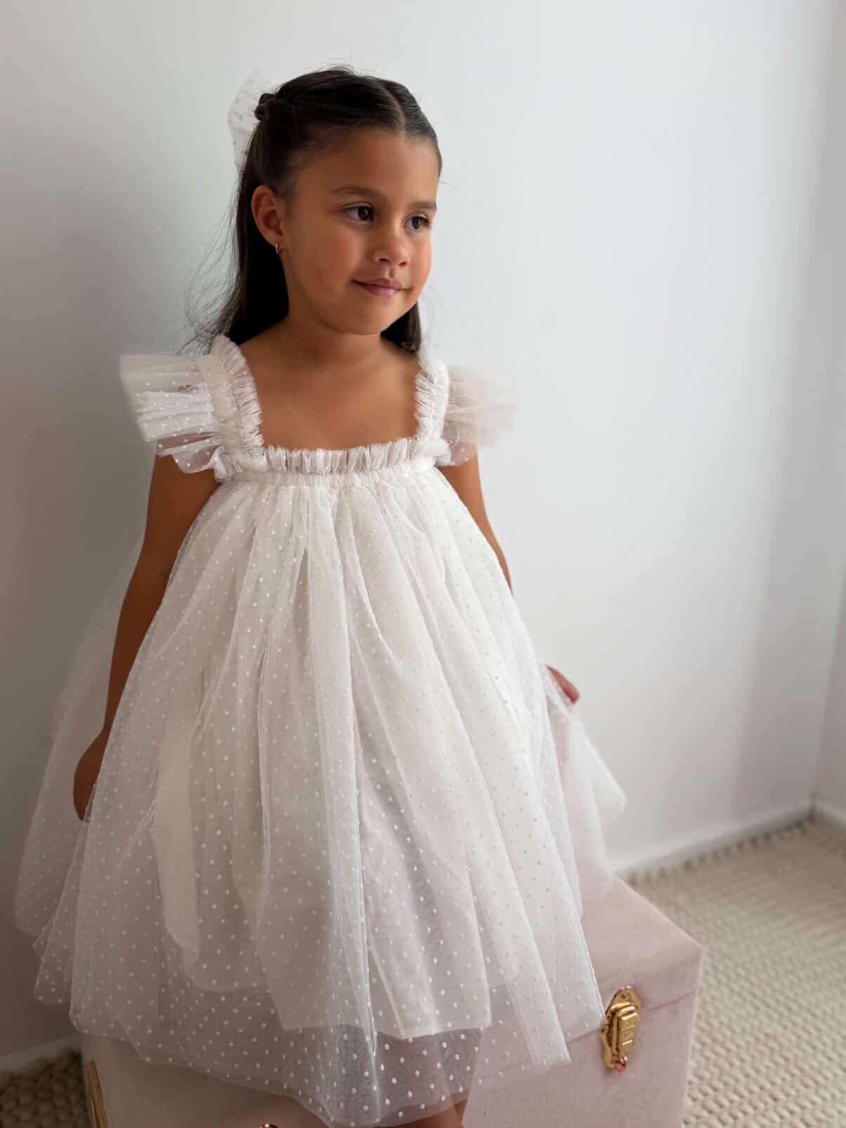 Swiss Dot Tutu Dress - White