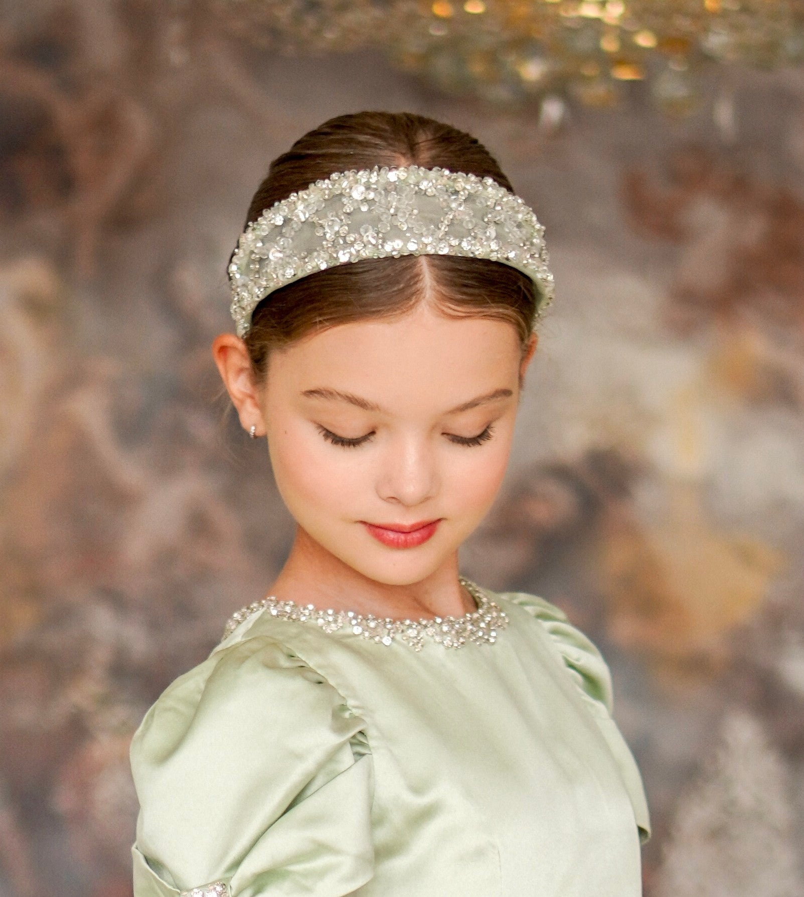 Mint Green Embroidery Handmade Hairband