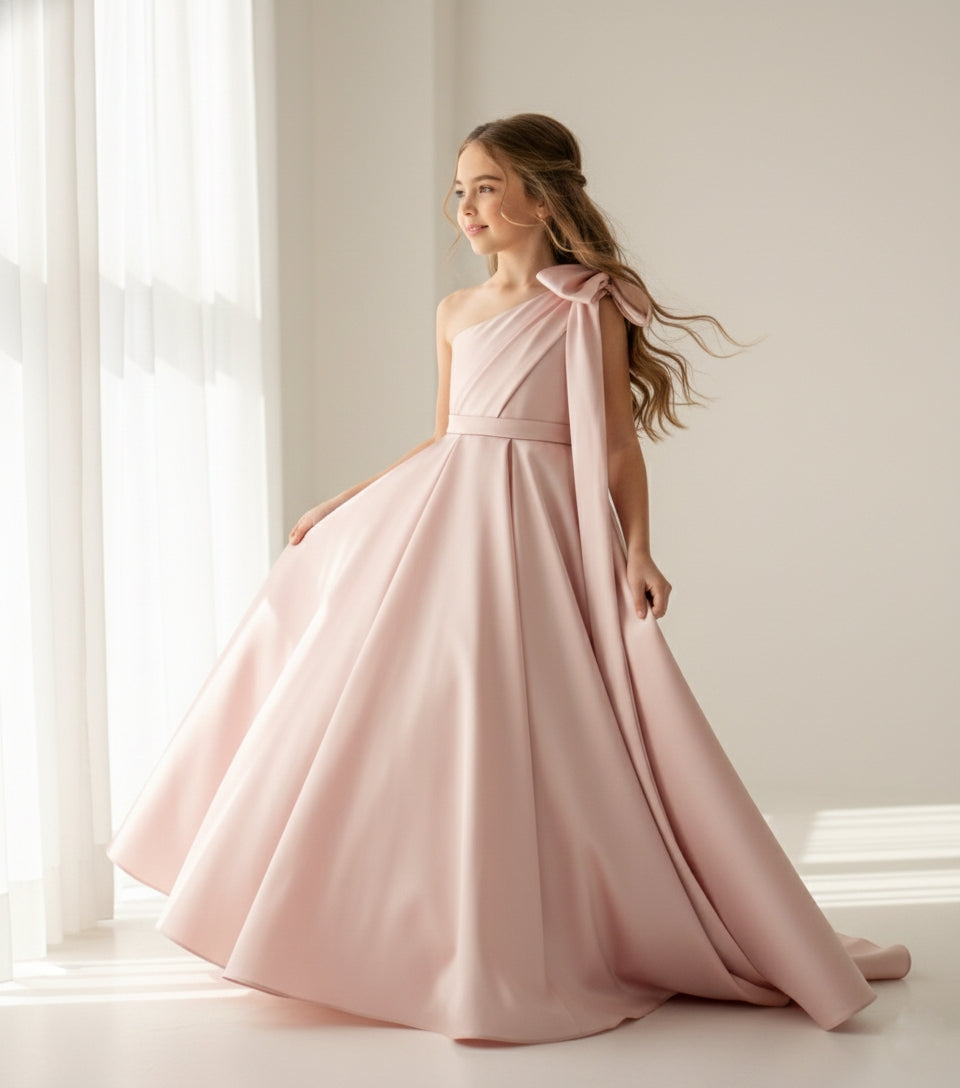 Jasmine Satin Girls Special Occasion Dress (Made to order) Pink 🩷