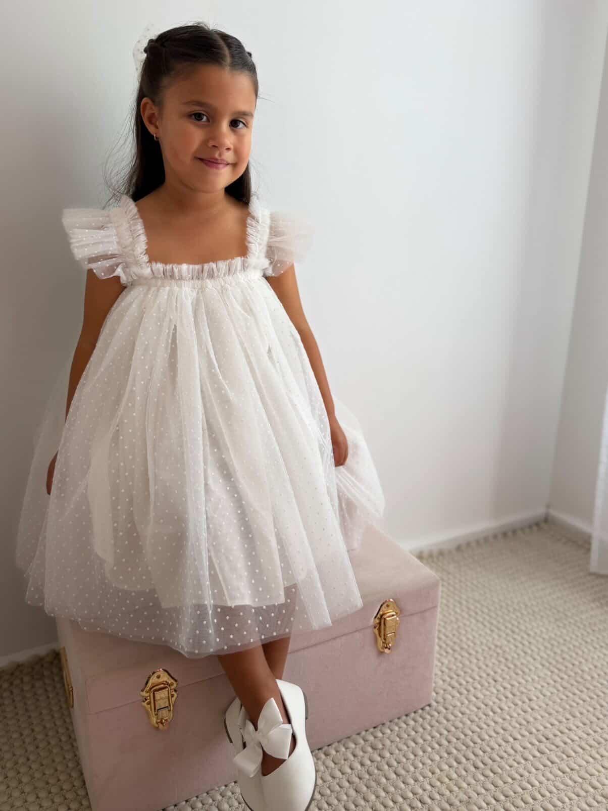 Swiss Dot Tutu Dress - White