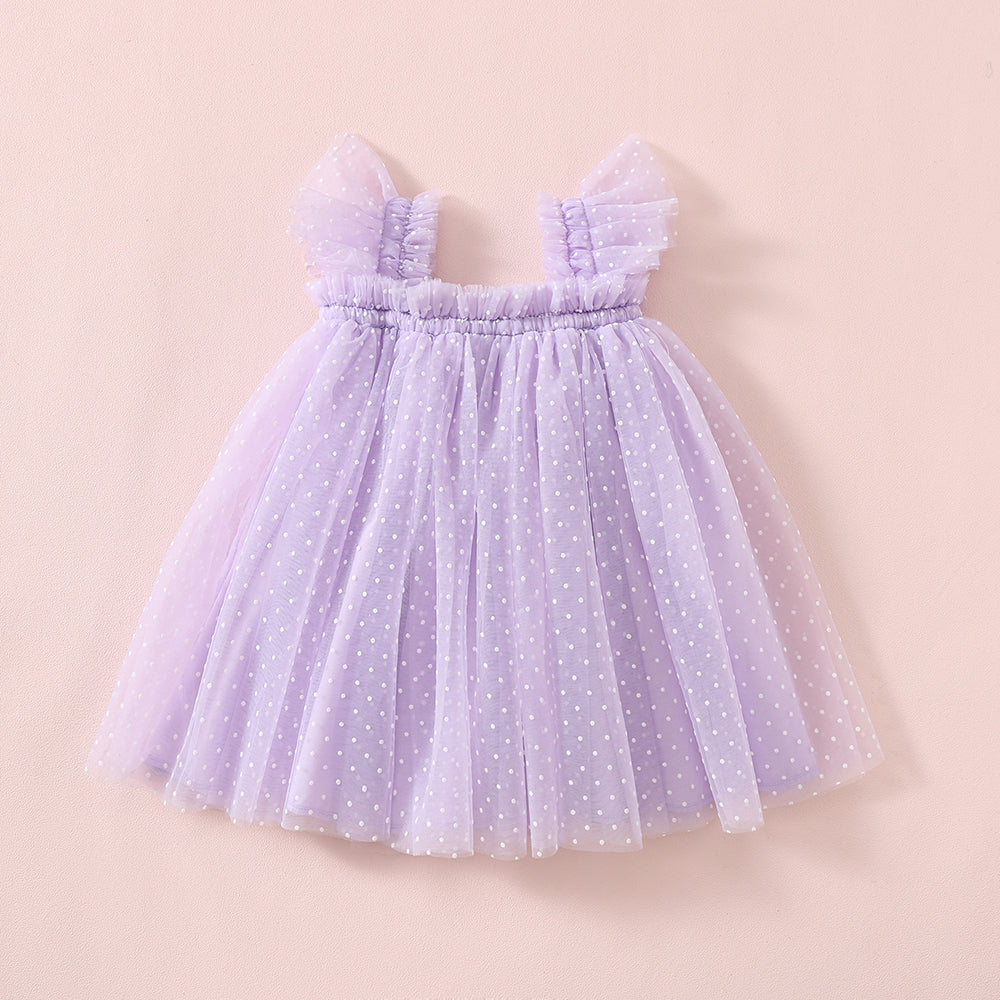 Swiss Dot Tutu Dress - Lilac
