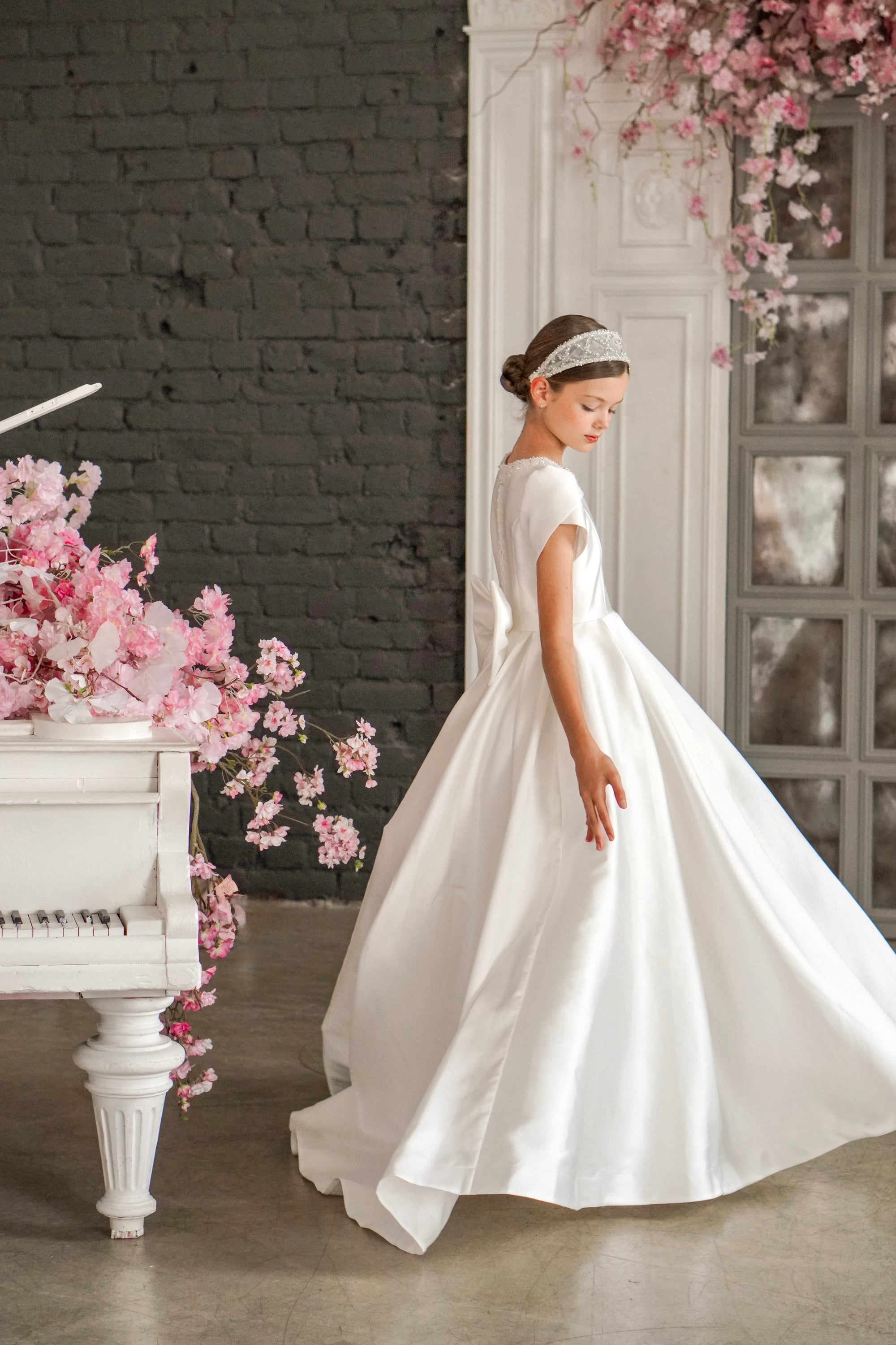 Adeline Mikado Satin Dress - Made to order