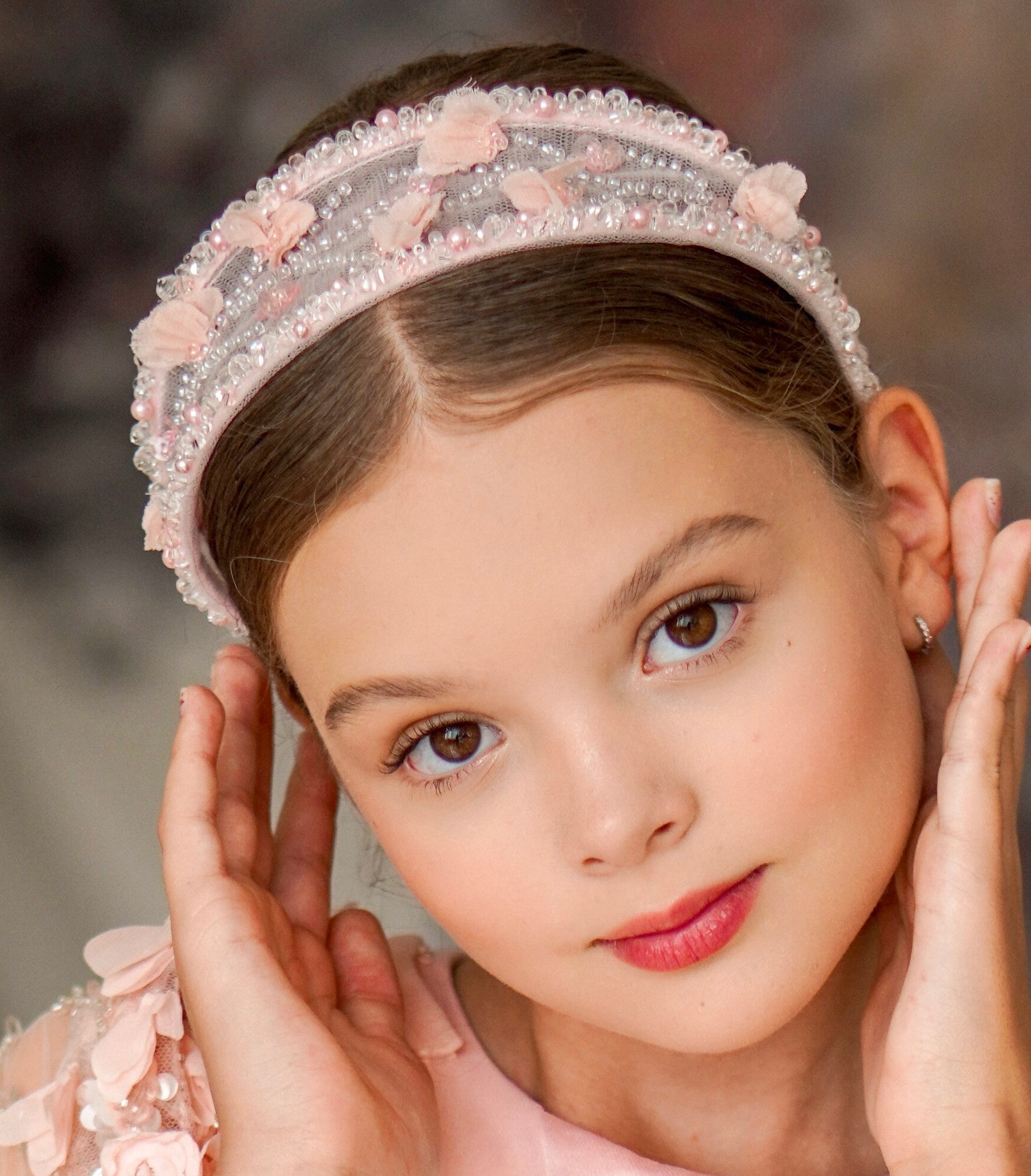 Pink Embroidery Handmade Hairband