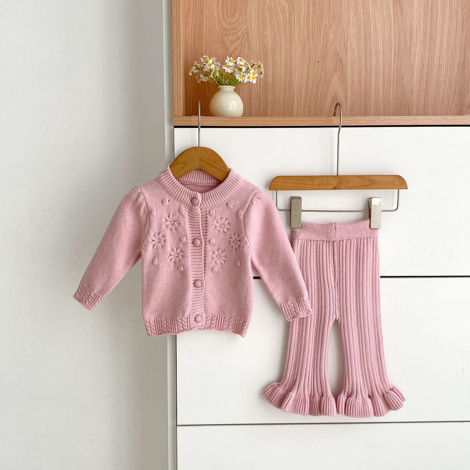 Girls Knit Cardigan & Knit Pants