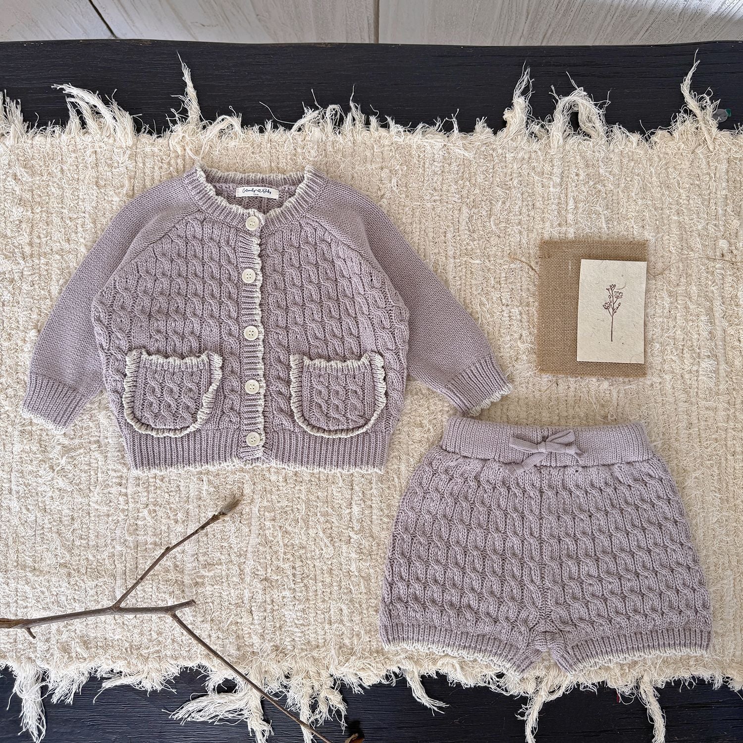 C Baby Knit Cardigan & Shorts
