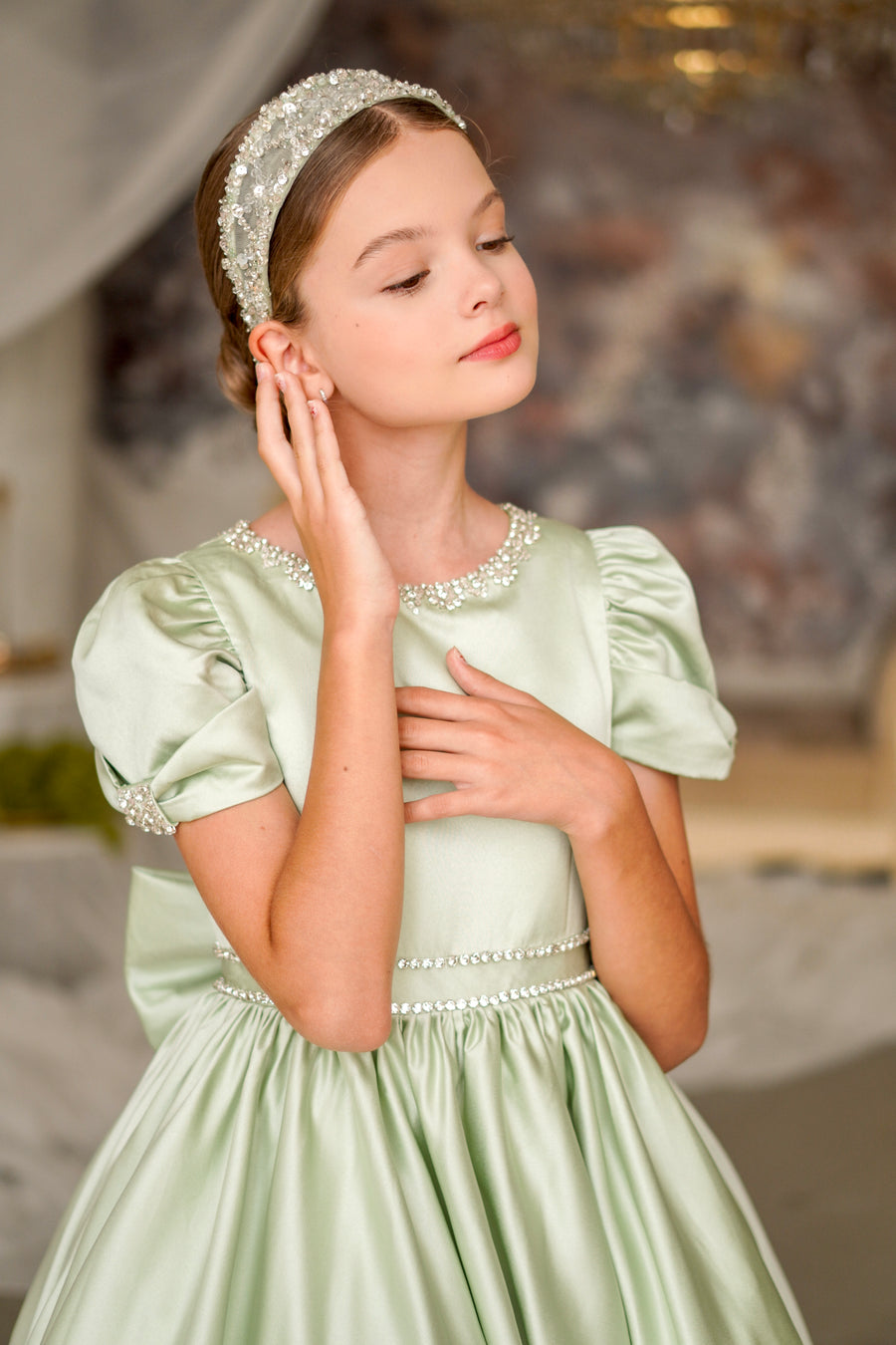 Emerald Garden Dress & Matching Hairband