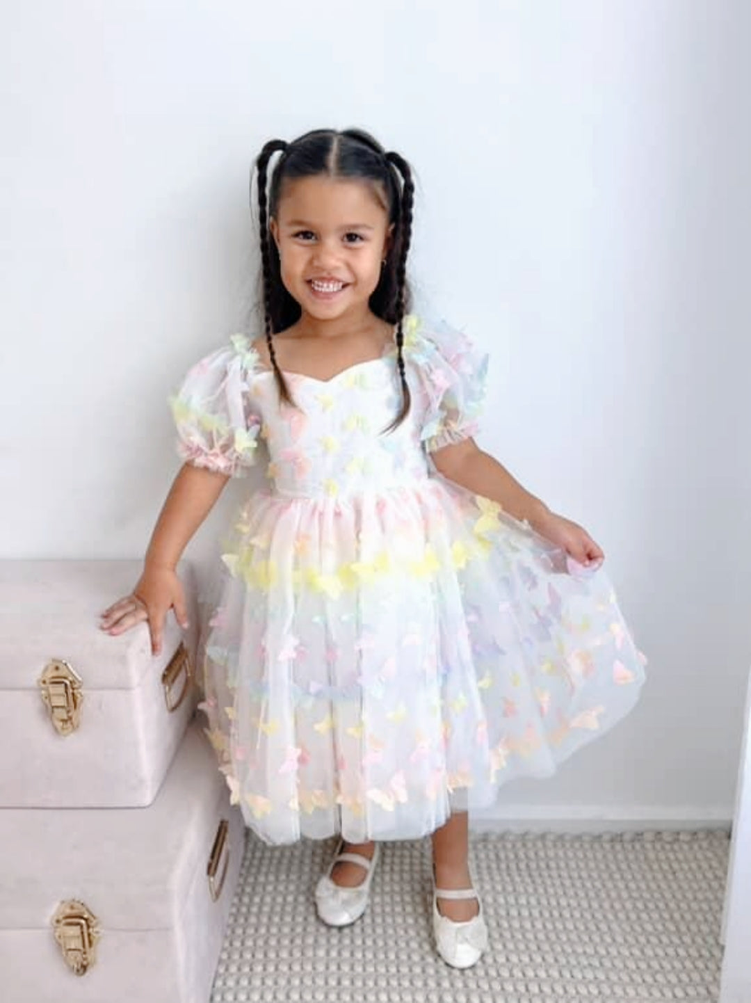 Fairy Floss Butterfly Puff Sleeve Dress 🩷